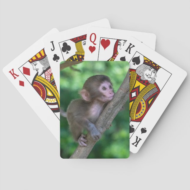 Cutest Baby Animals | Baby Monkey Poker Cards (Back)