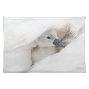 Cutest Baby Animals   Baby Mute Swan Cloth Placemat