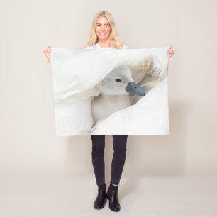 Cutest Baby Animals Baby Mute Swan Fleece Blanket