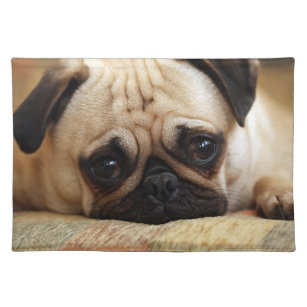 Cutest Baby Animals   Baby Pug Puppy Cloth Placemat
