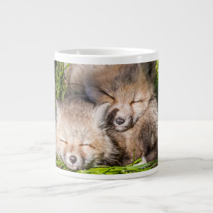 Cutest Baby Animals   Baby Red Fox Kits Sleeping Giant Coffee Mug