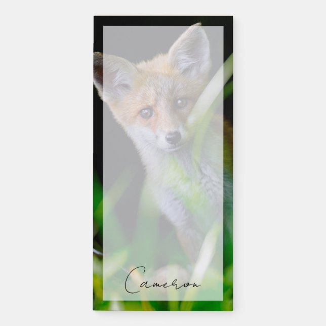 Cutest Baby Animals | Baby Red Fox Magnetic Notepad (Front)