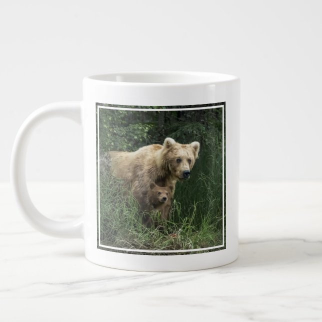 Cutest Baby Animals | Bear Mama Bear & Her Cubs Giant Coffee Mug (Left)