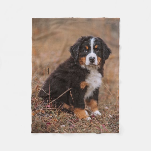 Cutest Baby Animals | Bernese Mountain Dog Fleece Blanket (Front)