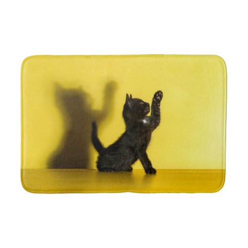 Cutest Baby Animals  Black Cat Playing Bath Mat