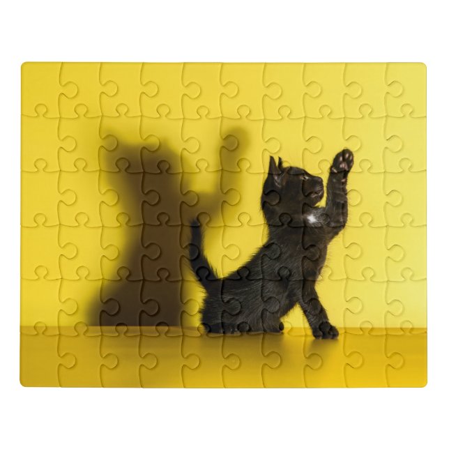 Cutest Baby Animals | Black Cat Playing Jigsaw Puzzle (Puzzle Horizontal)