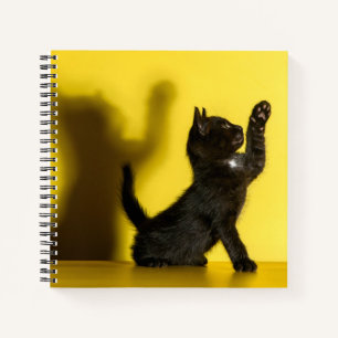 Cutest Baby Animals   Black Cat Playing Notebook