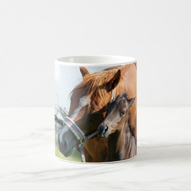 Cutest Baby Animals | Black Foal with Mom Coffee Mug (Center)