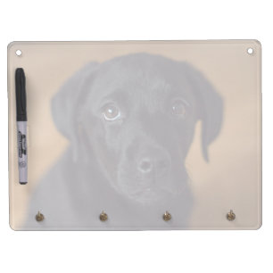 Cutest Baby Animals Black Labrador Puppy Dry Erase Board With Keychain Holder