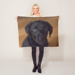 Cutest Baby Animals Black Labrador Puppy Fleece Blanket