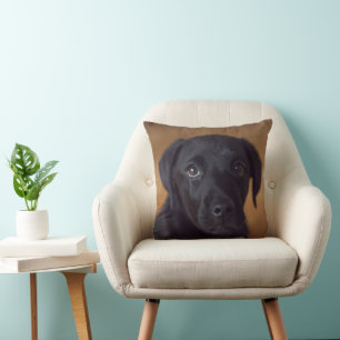 Cutest Baby Animals Black Labrador Puppy Throw Pillow