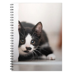 Cutest Baby Animals   Black & White Kitten Notebook