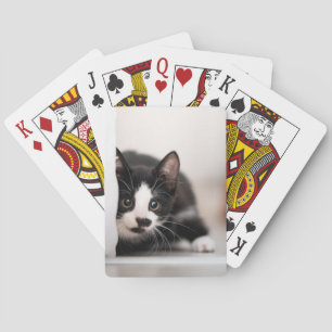 Cutest Baby Animals   Black & White Kitten Poker Cards