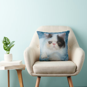Cutest Baby Animals   Black & White Kitten Throw Pillow