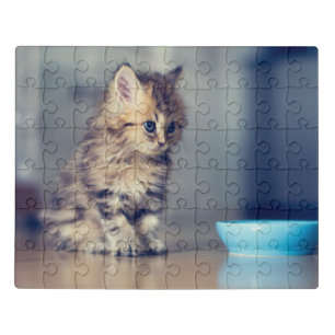 Cutest Baby Animals Blue-eyed Persian Kitten Jigsaw Puzzle