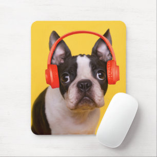 Cutest Baby Animals Boston Terrier Headphones Mouse Pad