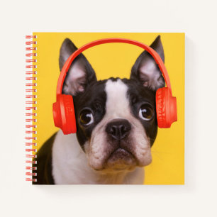 Cutest Baby Animals Boston Terrier Headphones Notebook