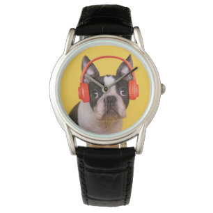 Cutest Baby Animals Boston Terrier Headphones Watch
