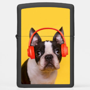 Cutest Baby Animals Boston Terrier Headphones Zippo Lighter