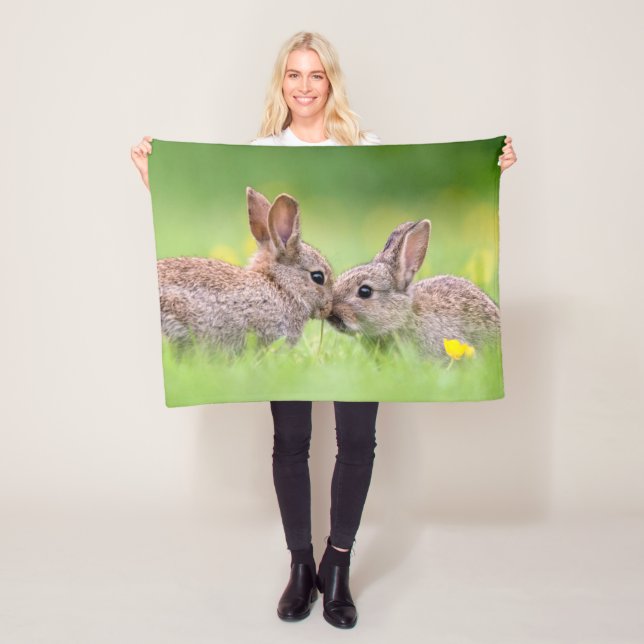 Cutest Baby Animals | Bunny Kiss Fleece Blanket (In Situ)