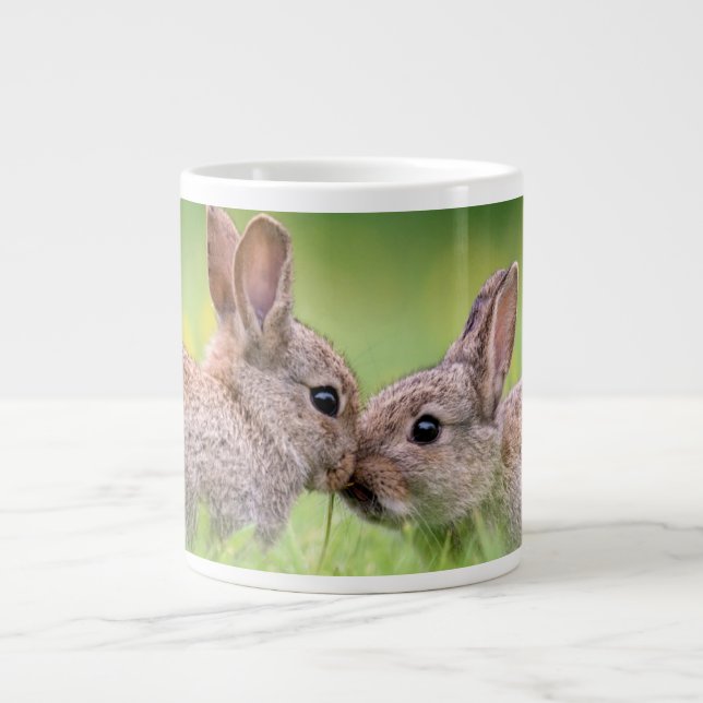 Cutest Baby Animals | Bunny Kiss Giant Coffee Mug (Front)