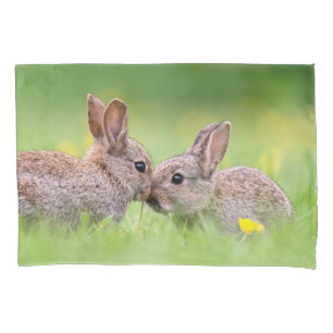 Cutest Baby Animals   Bunny Kiss Pillow Case