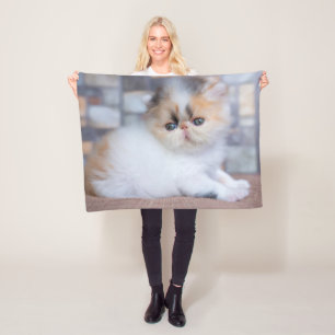 Cutest Baby Animals Calico Persian Kitten Fleece Blanket
