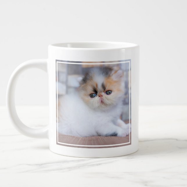 Cutest Baby Animals | Calico Persian Kitten Giant Coffee Mug (Left)
