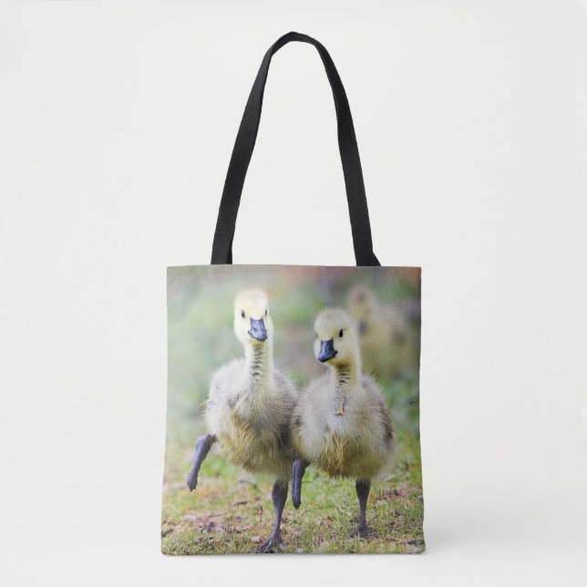 Cutest Baby Animals | Canadian Goose Goslings Tote Bag (Front)