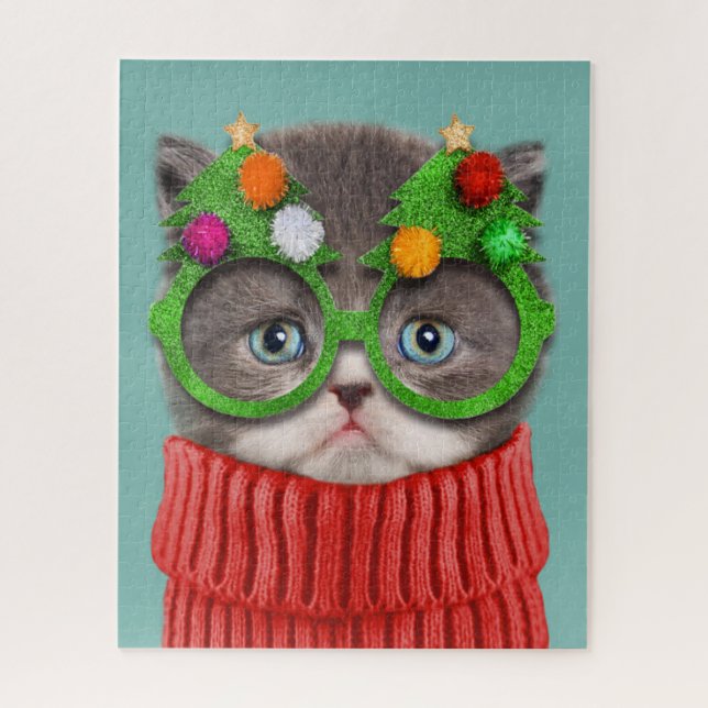 Cutest Baby Animals | Cat Christmas Sweater Jigsaw Puzzle (Vertical)