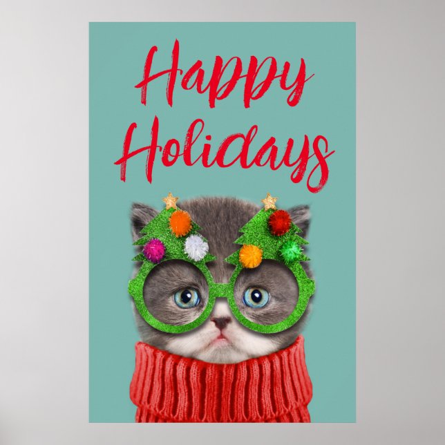Cutest Baby Animals | Cat Christmas Sweater Poster (Front)