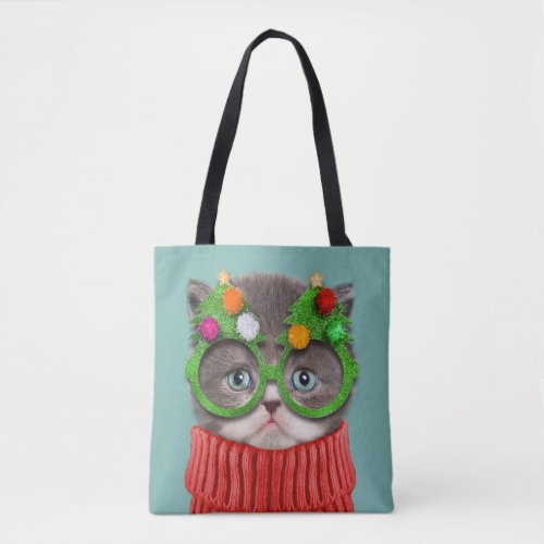 Cutest Baby Animals  Cat Christmas Sweater Tote Bag