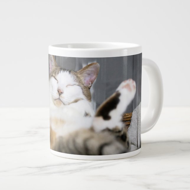 Cutest Baby Animals | Cat in Bed Giant Coffee Mug (Front Right)