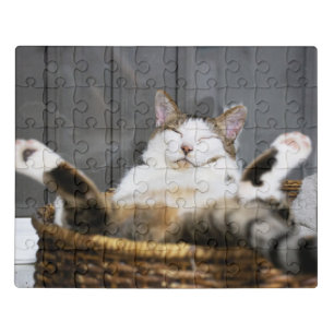 Cutest Baby Animals Cat in Bed Jigsaw Puzzle