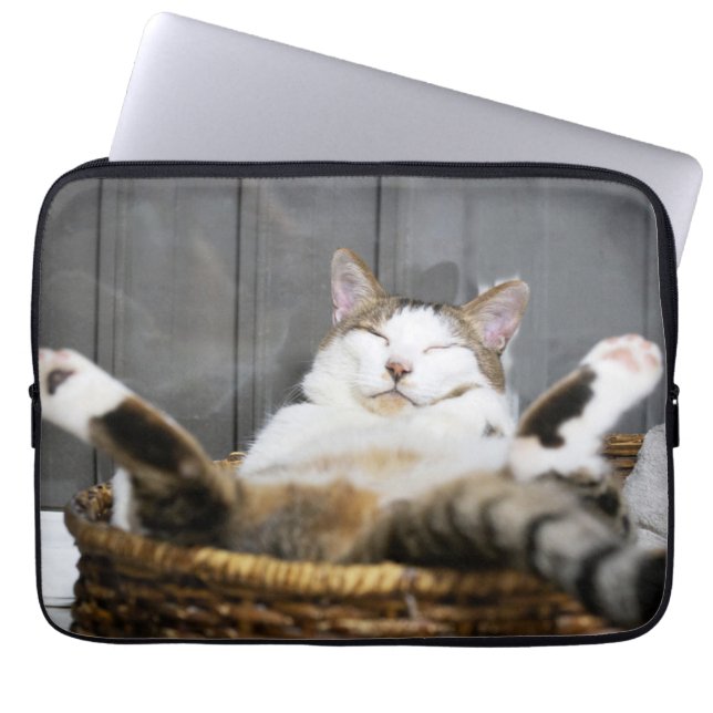 Cutest Baby Animals | Cat in Bed Laptop Sleeve (Front)