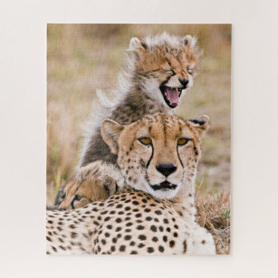 Cutest Baby Animals   Cheetah Cat & Cub Jigsaw Puzzle