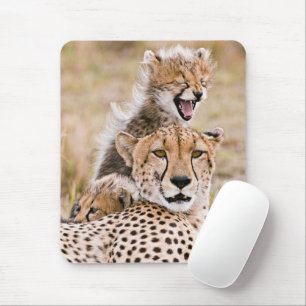 Cutest Baby Animals Cheetah Cat & Cub Mouse Pad