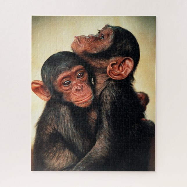 Cutest Baby Animals | Chimpanzee Hug Jigsaw Puzzle (Vertical)