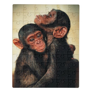 Cutest Baby Animals Chimpanzee Hug Jigsaw Puzzle