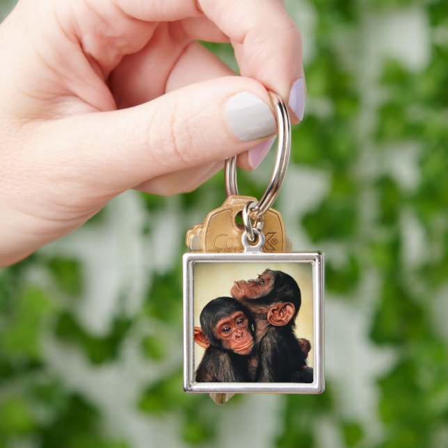Cutest Baby Animals | Chimpanzee Hug Keychain (Hand)