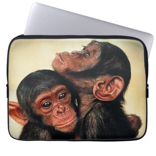 Cutest Baby Animals  Chimpanzee Hug Laptop Sleeve