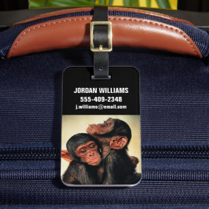 Cutest Baby Animals Chimpanzee Hug Luggage Tag