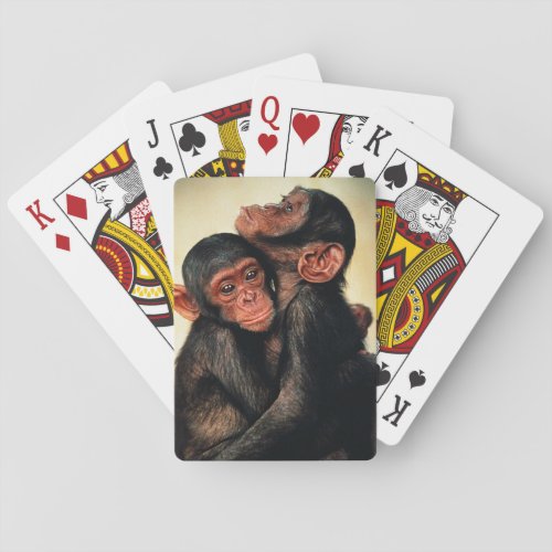 Cutest Baby Animals  Chimpanzee Hug Playing Cards