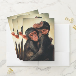 Cutest Baby Animals   Chimpanzee Hug Pocket Folder