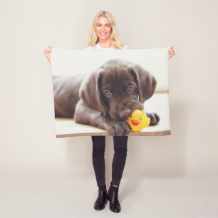 Cutest Baby Animals Chocolate Labrador Puppy Fleece Blanket