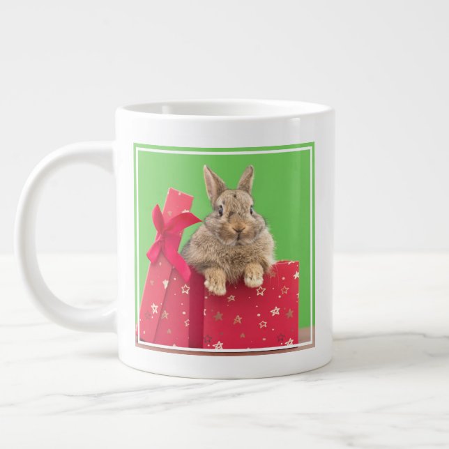 Cutest Baby Animals | Christmas Holiday Bunny Giant Coffee Mug (Left)