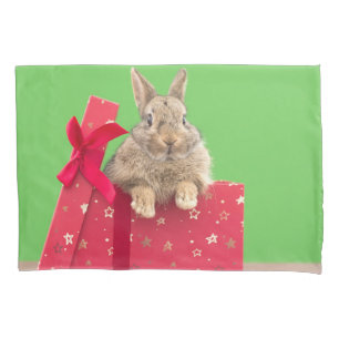 Cutest Baby Animals Christmas Holiday Bunny Pillow Case