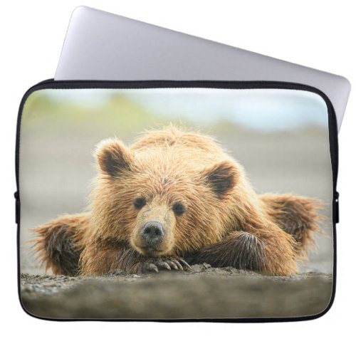 Cutest Baby Animals  Coastal Brown Bear Cub Laptop Sleeve