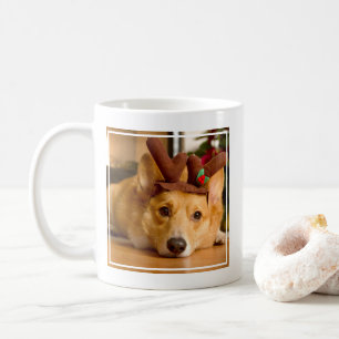 Cutest Baby Animals   Corgi Christmas Reindeer Coffee Mug