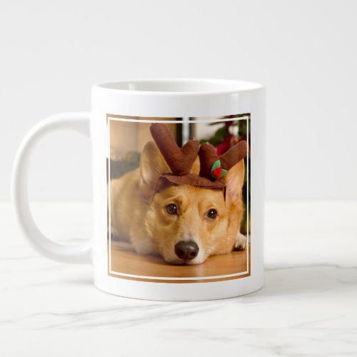 Cutest Baby Animals  Corgi Christmas Reindeer Giant Coffee Mug